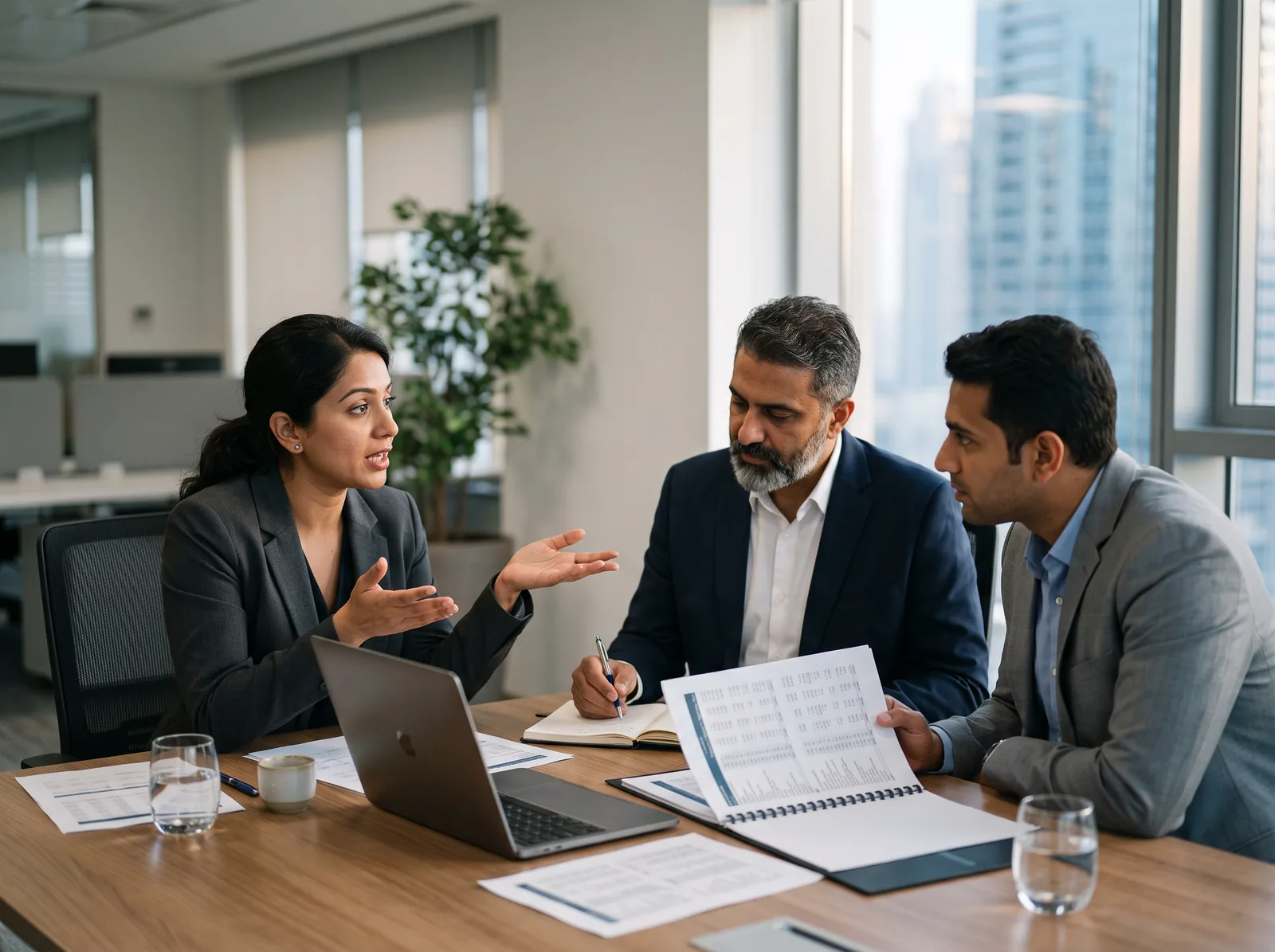 KSB advisors in discussion with a client